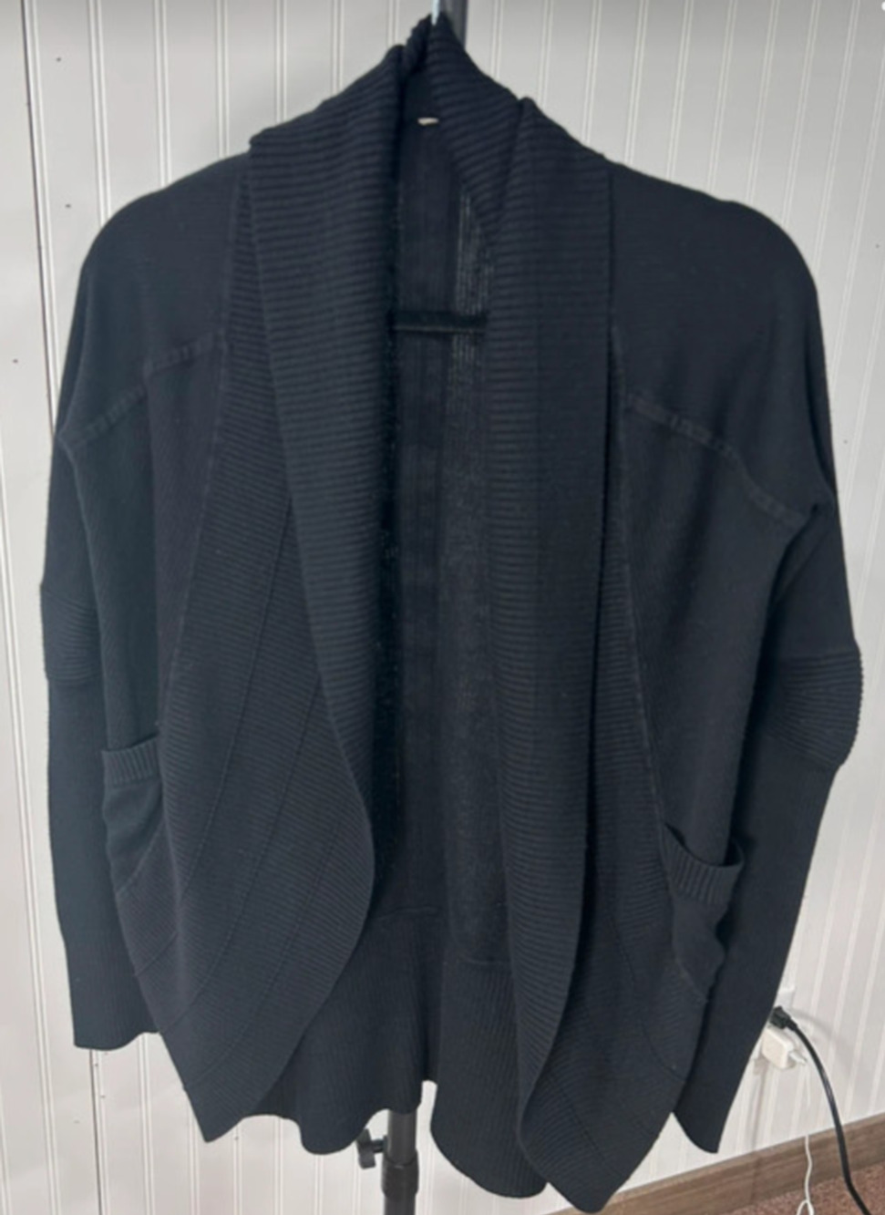 Lululemon Black Open Front Cardigan Sweater, Medium